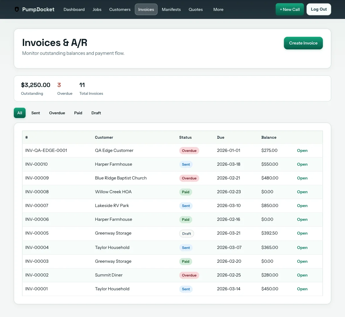 Invoice detail on mobile