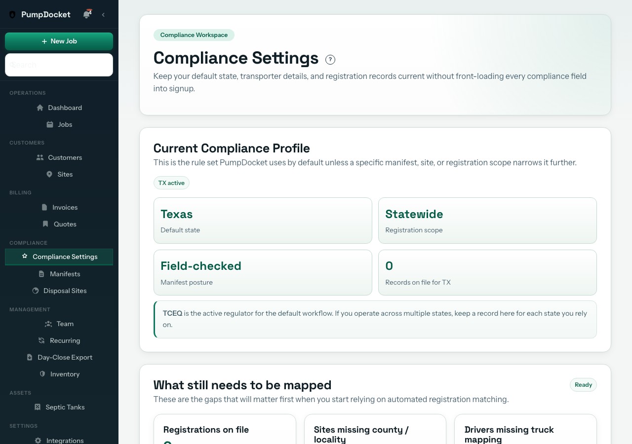 Compliance in 60 Seconds — state-specific trip tickets